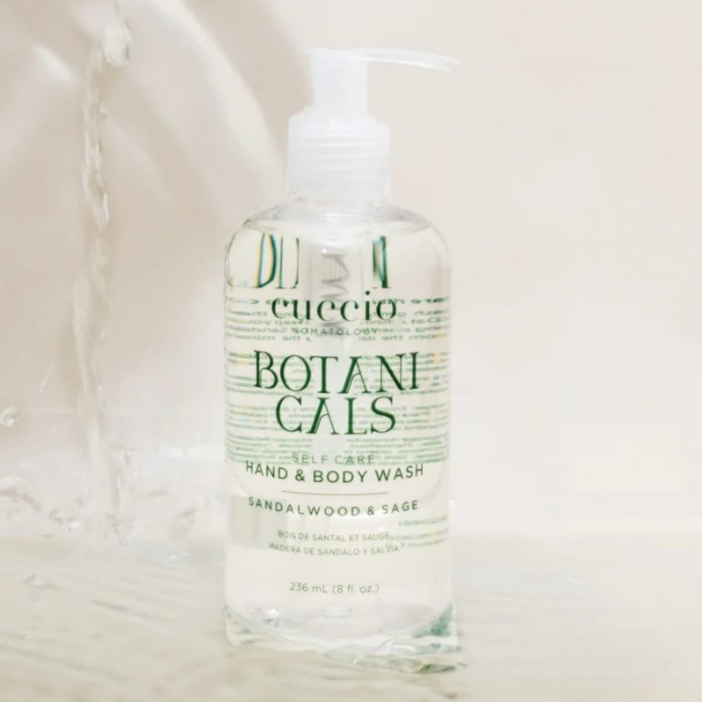 CUCCIO SOMATOLOGY Botanicals Hand and Body Wash SANDALWOOD + SAGE Soap Gel NEW